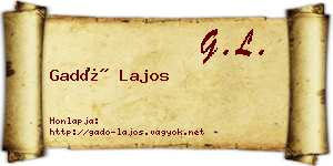 Gadó Lajos névjegykártya