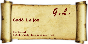 Gadó Lajos névjegykártya